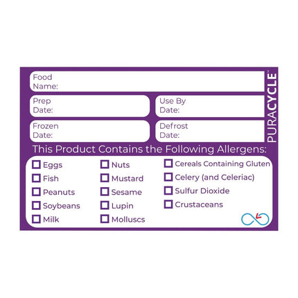 Reusable Allergen Labels | PuraCycle (20 Pieces)