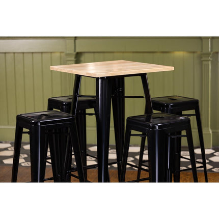 Bistro Bar Table with Black Wooden Top | Bolero 9