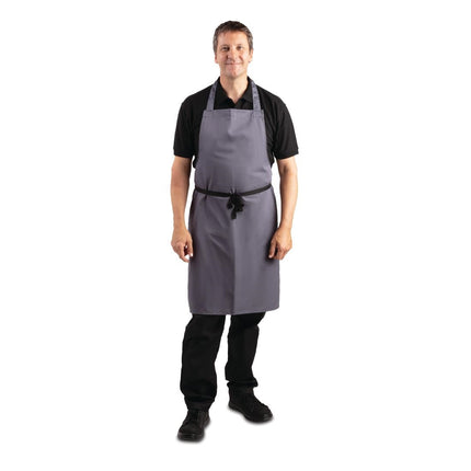 Poly-Cotton Bib Apron Grey | Whites 9