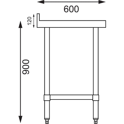 Stainless Steel Worktable with Backsplash | Vogue | 90x90x60 cm 8