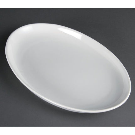 Deep Oval Whiteware Serving Dishes 36.5x23.5cm | Olympia | 2 Pieces