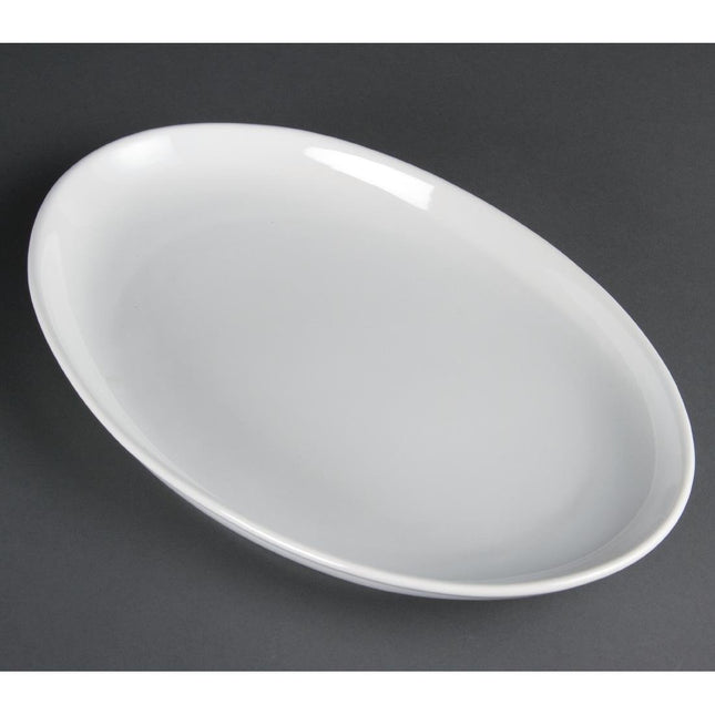 Deep Oval Whiteware Serving Dishes 36.5x23.5cm | Olympia | 2 Pieces