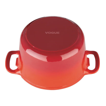 Round Induction Cast Iron Casserole Red 3.2L | Vogue 6