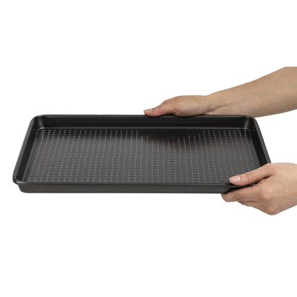 Crusty Bake Non-Stick Baking Tray 27 x 39cm | Masterclass | Perforated Carbon Steel 8