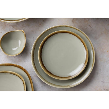 Coupe Dinner Plates Moss Green 23cm | Olympia Kiln 7