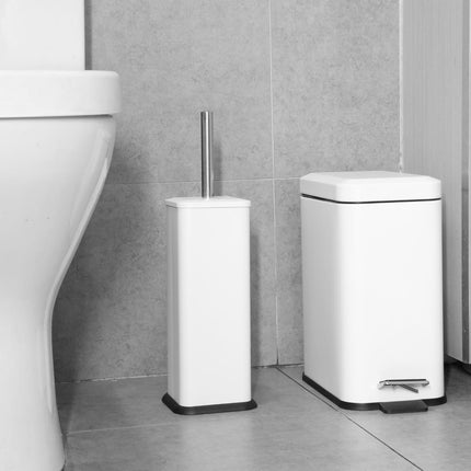 Slim Bathroom Pedal Bin White 5L | Jantex 7