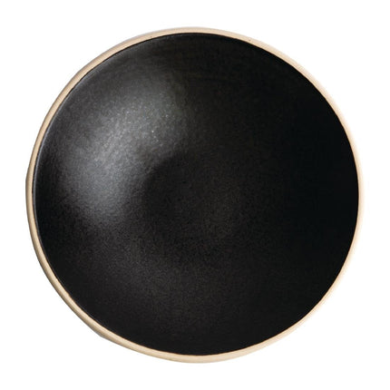 Shallow Tapered Black Canvas Bowls 20cm | Olympia