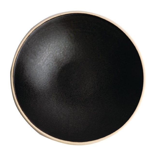 Shallow Tapered Black Canvas Bowls 20cm | Olympia