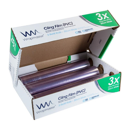 Wrapmaster Cling Film Refill Rolls | 30 x 30.5 cm | Pack of 3 3