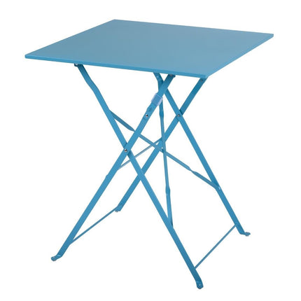 Square Steel Folding Terrace Table 60cm Turquoise | Bolero