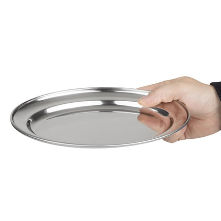 Oval Stainless Steel Serving Tray 22cm | Olympia 4