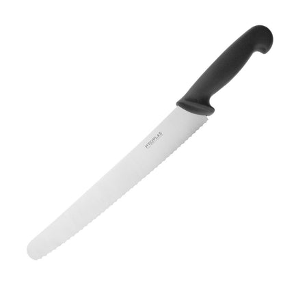 25.4cm Serrated Cake Knife Black | Hygiplas