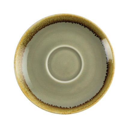 Cappuccino Saucers 14cm Mos Green | Olympia Kiln Collection | Set of 6