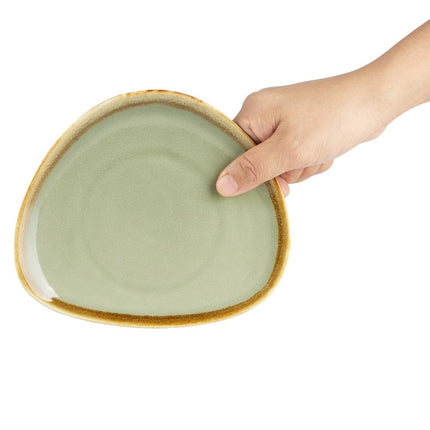 Triangular Plates 16.5cm Mos Green | Olympia Kiln Collection | Set of 6 4