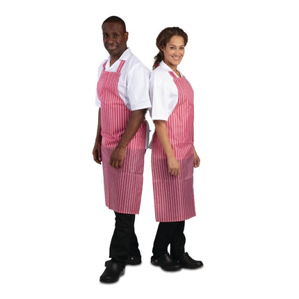 Waterproof Apron Red-White Striped | Whites 6