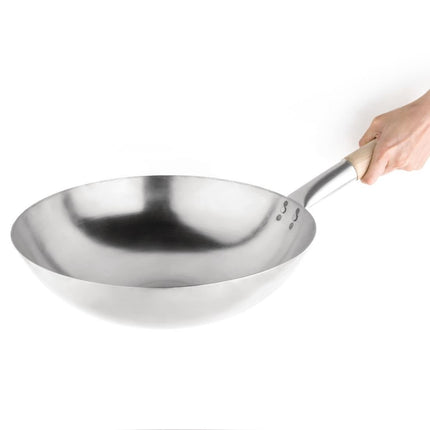 Soft Steel Wok with Round Bottom 35.5cm | Vogue 3