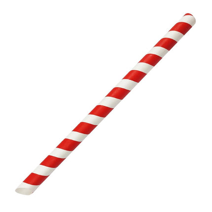 Compostable Bubble Tea Straws 12mm x 210mm | Fiesta Red & White