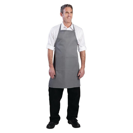 Gray Halter Apron with Neck Closure | Chef Works | 85x60 cm