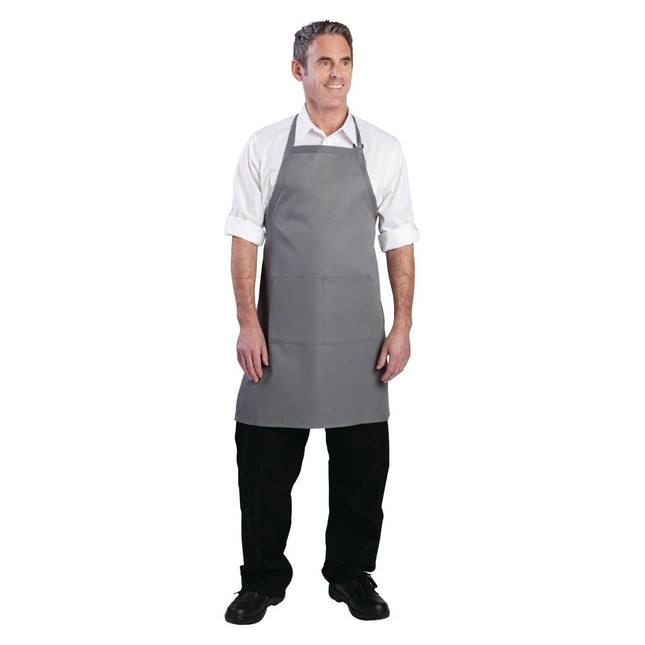 Gray Halter Apron with Neck Closure | Chef Works | 85x60 cm