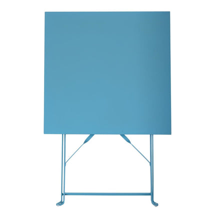 Square Steel Folding Terrace Table 60cm Turquoise | Bolero 6