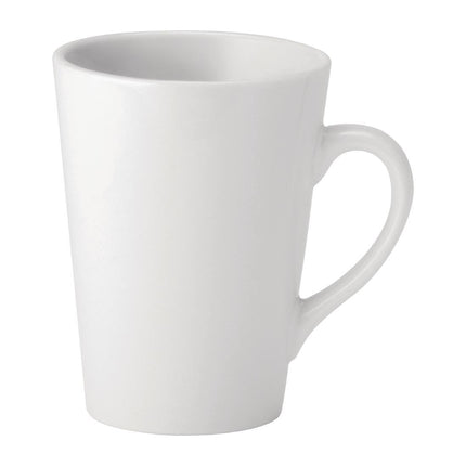 Pure White Latte Mugs 340ml | Utopia | Fully Glazed Porcelain