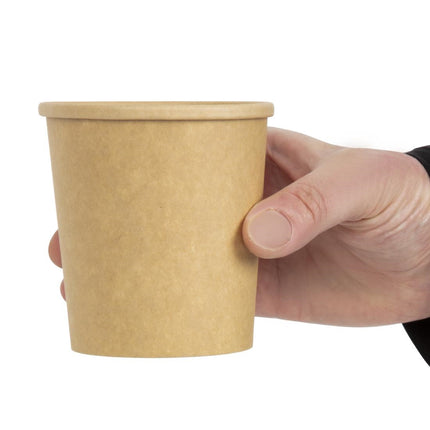 Microwave-Safe Kraft Soup Bowls 450ml with Steam Vent Lids | Colpac 5