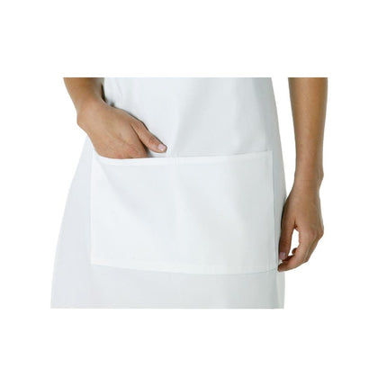 Adjustable White Halter Apron with Double Pocket | Chef Works 3