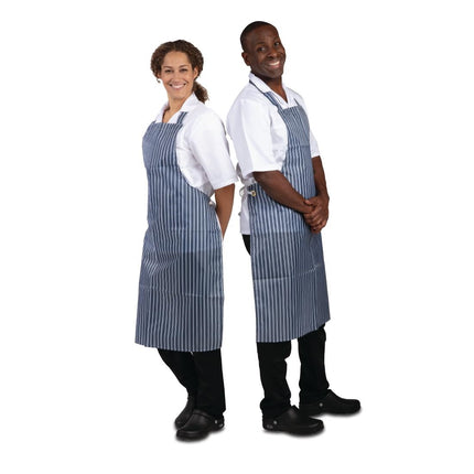 Waterproof Apron Blue-White Striped | Whites 7