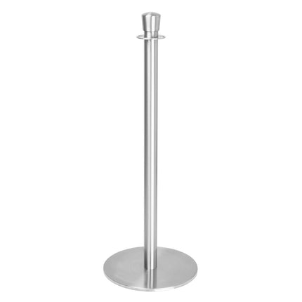 Flat Base Barrier Posts Brushed Stainless Steel | Bolero | Pack of 2