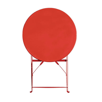 Round Steel Folding Table 59.5cm Red | Bolero 3