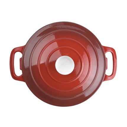 Round Induction Cast Iron Casserole Red 3.2L | Vogue 3