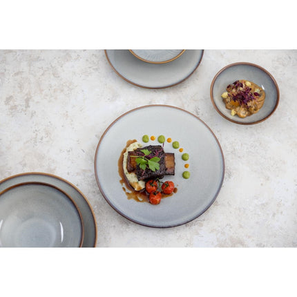 Grey Plain Coupe Plates 230mm | Olympia Drift | Porcelain 2