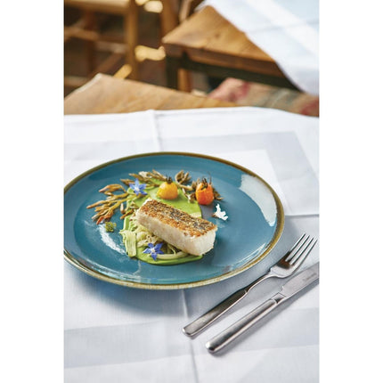 Ceramic Kiln Ocean Blue Round Plates 28cm | Olympia 10