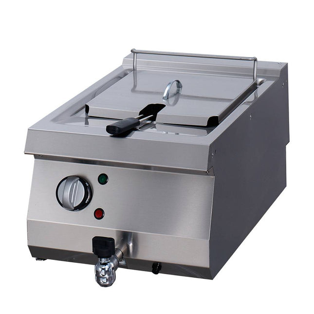 Heavy Duty Deep Fryer | 1 x 12L | Single Unit | 70cm Deep | with Drain Tap | Electric 1
