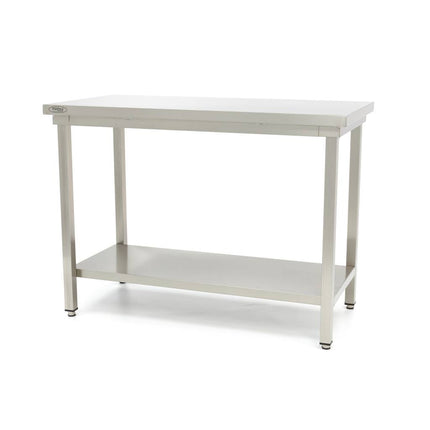 Stainless Steel Table | 100 x 60cm | Adjustable Height | with Storage Shelf 1