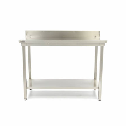 Stainless Steel Table | 100 x 70cm | Adjustable Height | with Backsplash 1