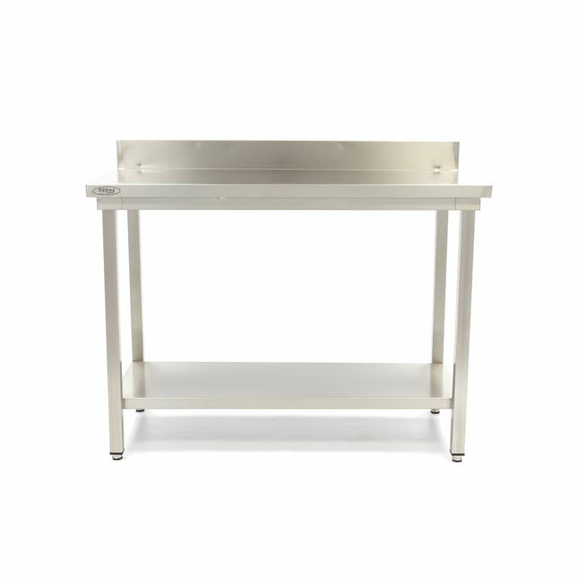 Stainless Steel Table | 100 x 70cm | Adjustable Height | with Backsplash 1