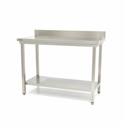 Stainless Steel Table | 80 x 70cm | Adjustable Height | with Backsplash 2