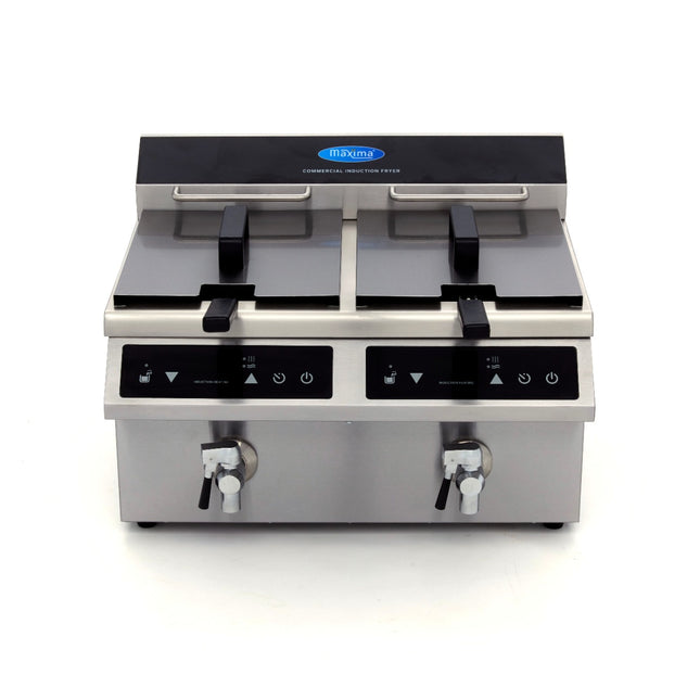 Deep Fryer | 2 x 8L | 2 Baskets | with Drain Tap | Induction 2