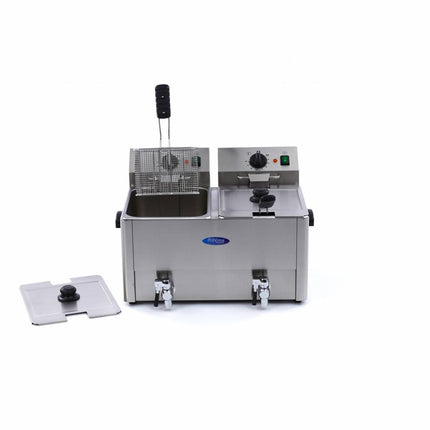 Deep Fryer | 2 x 8L | 2 Baskets | with Drain Tap 2