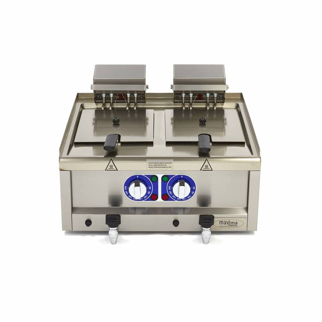 Deep Fryer | 2 x 10L | 2 Baskets | with Drain Tap | 400V 2