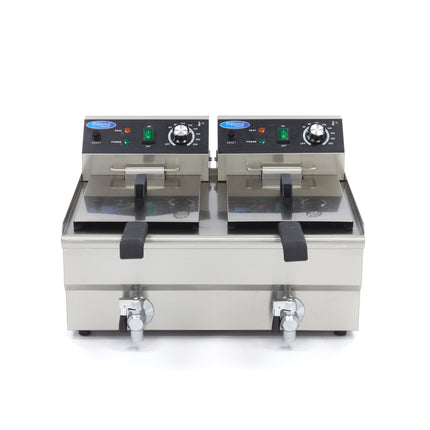 Deep Fryer | 2 x 10L | 2 Baskets | with Drain Tap 2