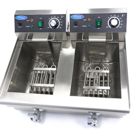 Deep Fryer | 2 x 10L | 2 Baskets | with Drain Tap 5