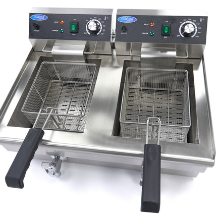 Deep Fryer | 2 x 13L | 2 Baskets | with Drain Tap 5