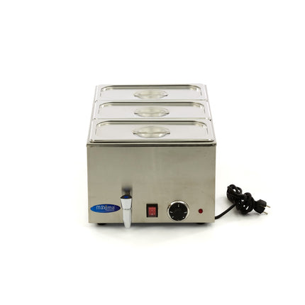 Bain Marie | with Tap | incl 3 x 1/3 GN Set | Electric 2