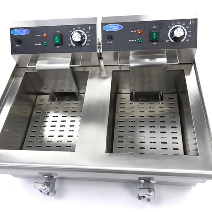 Deep Fryer | 2 x 13L | 2 Baskets | with Drain Tap 6