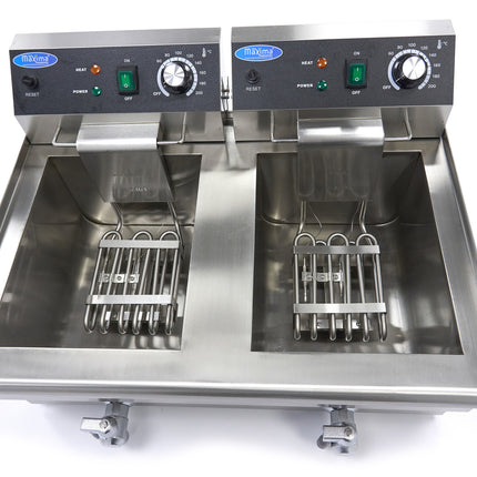 Deep Fryer | 2 x 13L | 2 Baskets | with Drain Tap 7