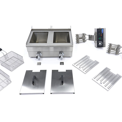 Deep Fryer | 2 x 10L | 2 Baskets | with Drain Tap 8
