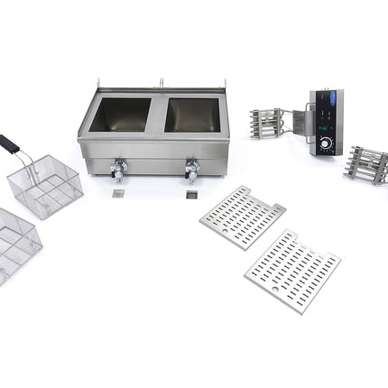 Deep Fryer | 2 x 13L | 2 Baskets | with Drain Tap 8