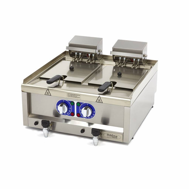 Deep Fryer | 2 x 10L | 2 Baskets | with Drain Tap | 400V 1